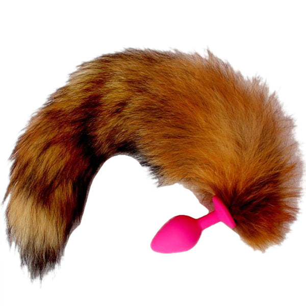 13' Pink Silicone Brown Tail Plug