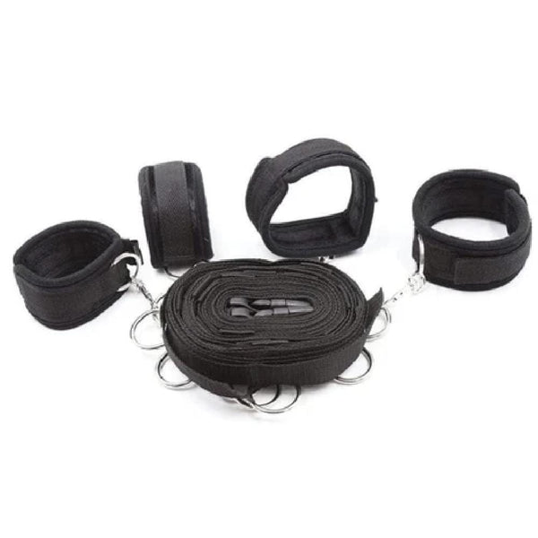 6-Piece Black Nylon Bondage Set