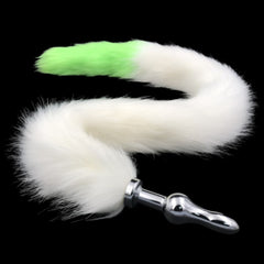 31' Stainless & Silicone White and Green Tail Plug