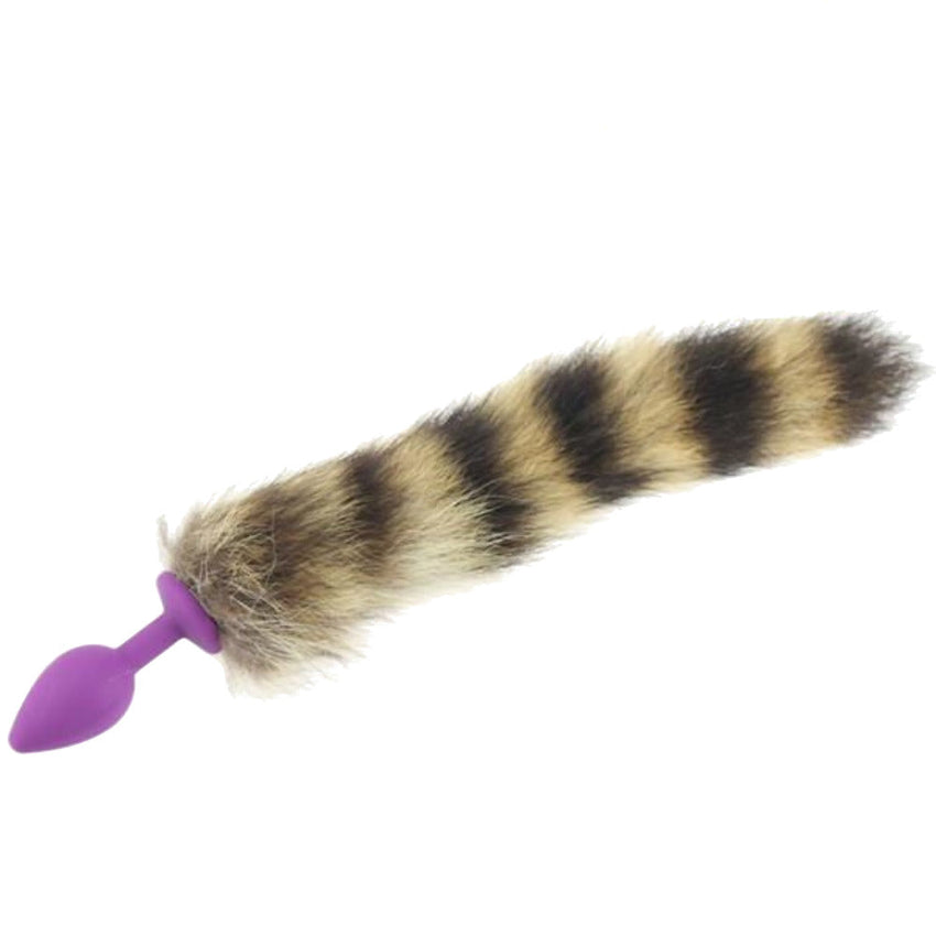 13' Silicone Brown Raccoon Tail Plug