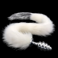 31' Stainless & Silicone White and Gray Tail Plug