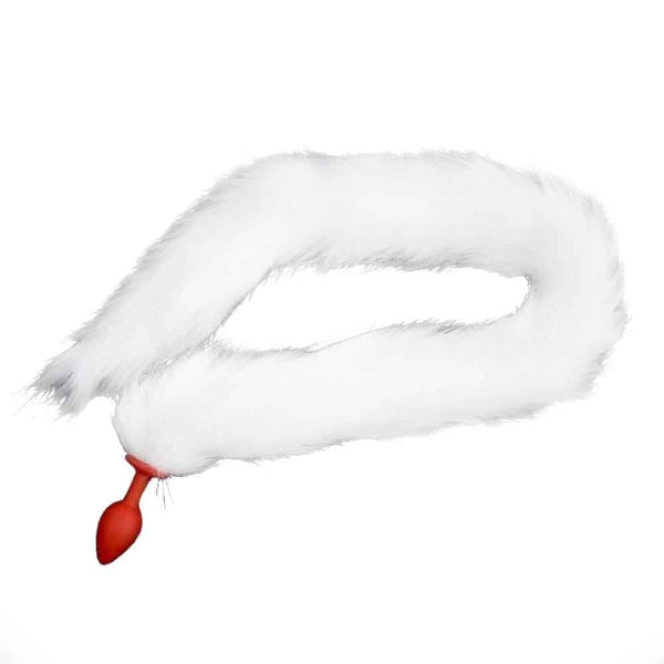 33' White Cat Tail Silicone Plug