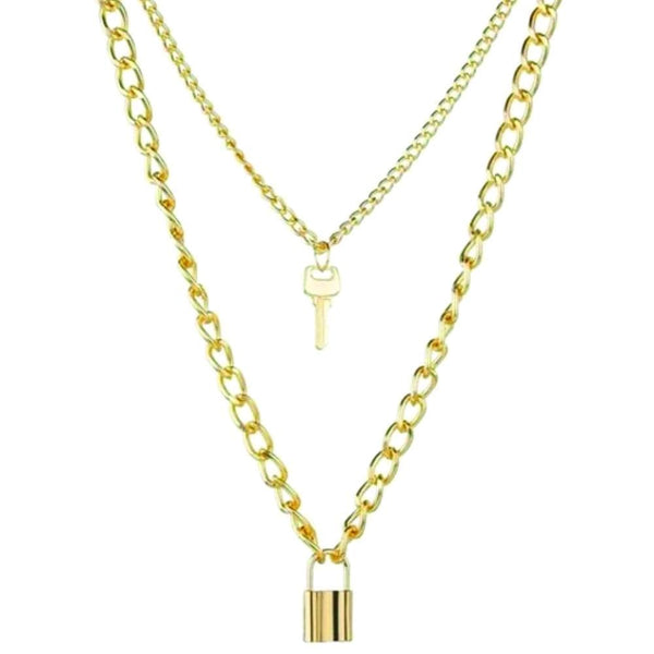 Elegant Lock and Key Necklace