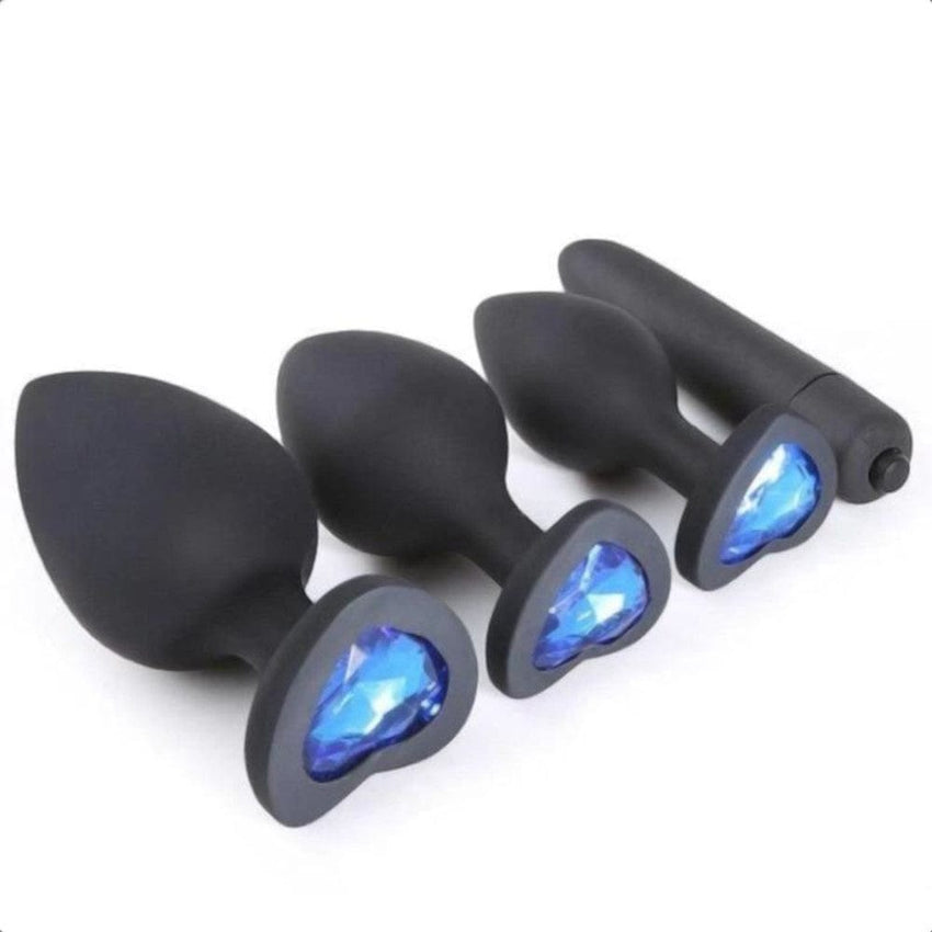 Silicone Anal Training Kit With Extra Vibrator 4pcs