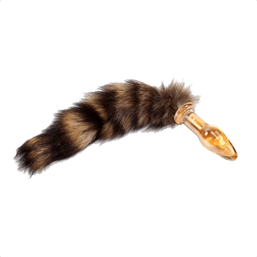 Glass Crystal Raccoon Tail Butt Plug 17 inches long