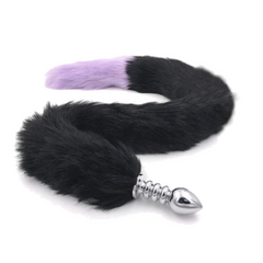 31' Stainless & Silicone Black and Purple Tail Plug