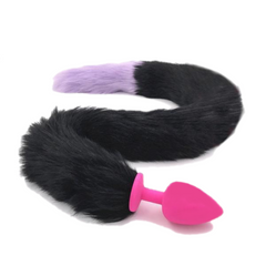 31' Stainless & Silicone Black and Purple Tail Plug