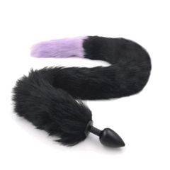 31' Stainless & Silicone Black and Purple Tail Plug