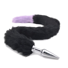 31' Stainless & Silicone Black and Purple Tail Plug