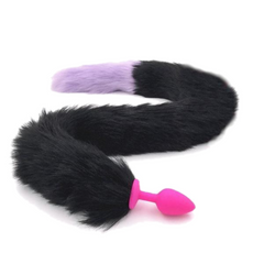 31' Stainless & Silicone Black and Purple Tail Plug