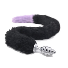 31' Stainless & Silicone Black and Purple Tail Plug