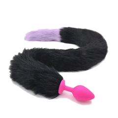 31' Stainless & Silicone Black and Purple Tail Plug