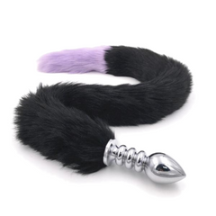 31' Stainless & Silicone Black and Purple Tail Plug