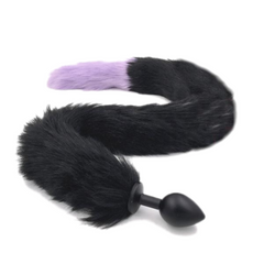 31' Stainless & Silicone Black and Purple Tail Plug