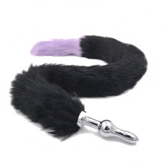 31' Stainless & Silicone Black and Purple Tail Plug