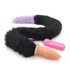 31' Stainless & Silicone Black and Purple Tail Plug