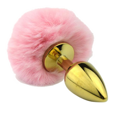 2' Golden Metal Variety of colors Bunny Tail Plug