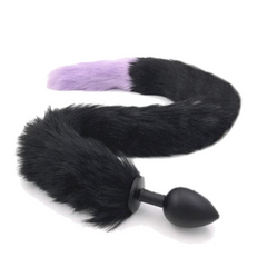 31' Stainless & Silicone Black and Purple Tail Plug