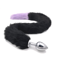 31' Stainless & Silicone Black and Purple Tail Plug