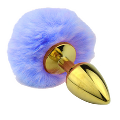 2' Golden Metal Variety of colors Bunny Tail Plug