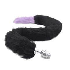 31' Stainless & Silicone Black and Purple Tail Plug