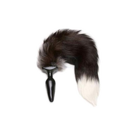 5' Silicone Brown and White Fox Tail Plug