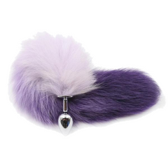 14' Stainless Steel Purple and White Cat Tail Plug