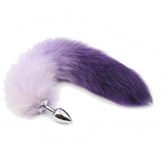 14' Stainless Steel Purple and White Cat Tail Plug