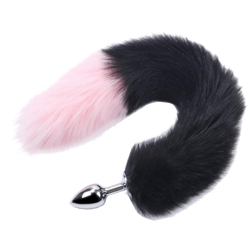 15' Stainless Steel Black and Pink Cat Tail Plug