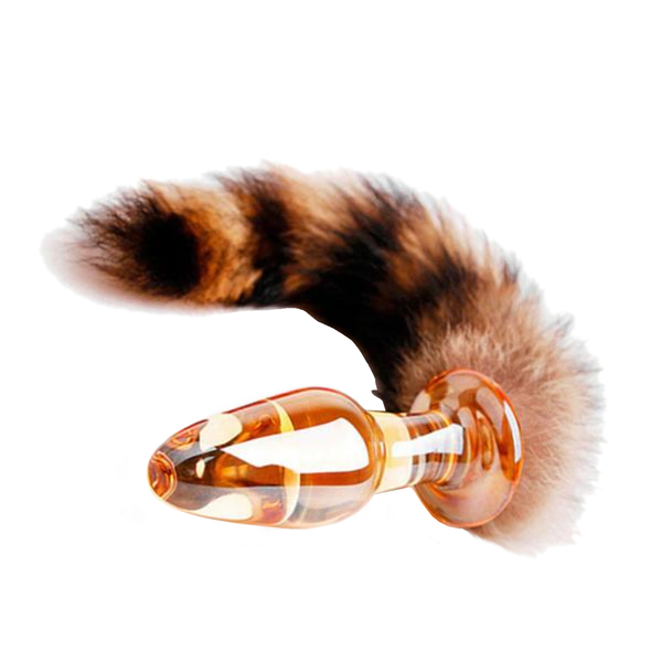 9' Glass Brown Fox Tail Plug