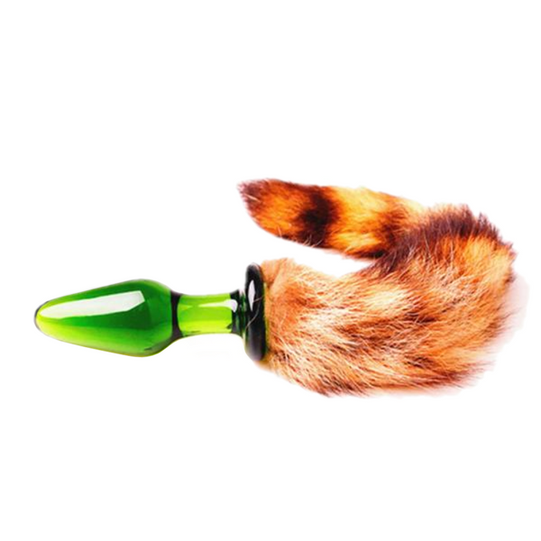 9' Glass Brown Fox Tail Plug