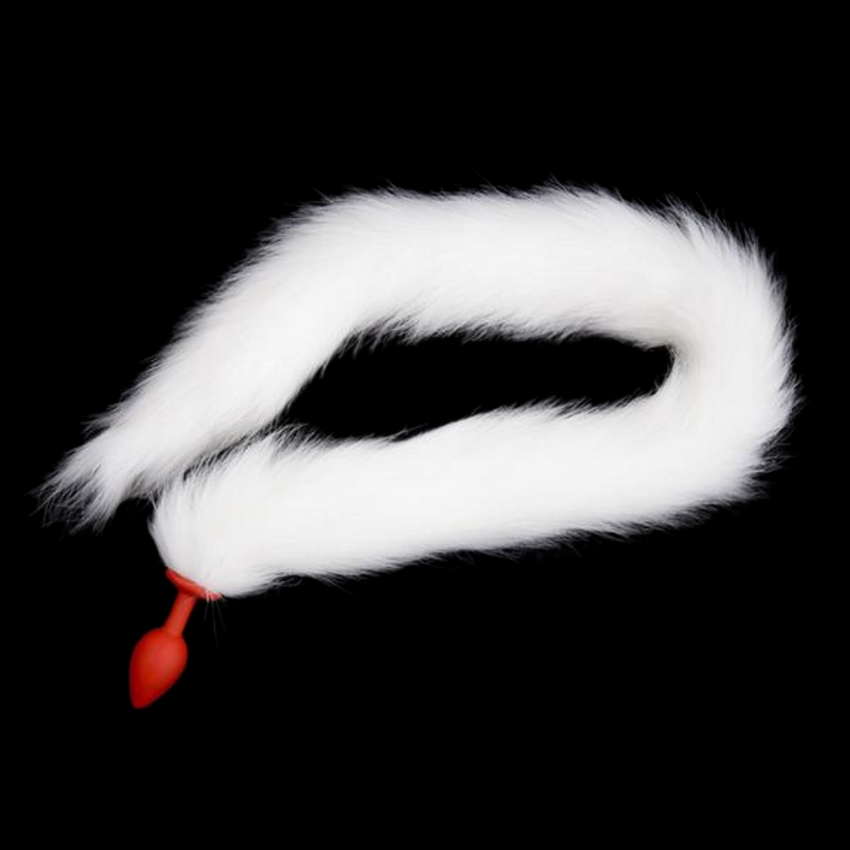 33' Silicone White Fox Tail Plug