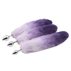 14' Stainless Steel Purple and White Cat Tail Plug