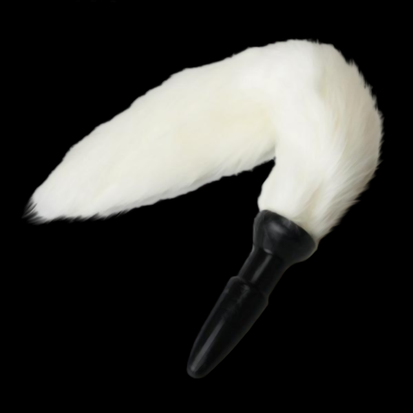 13' Silicone White Animal Tail Plug