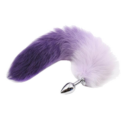 14' Stainless Steel Purple and White Cat Tail Plug