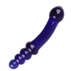 Blue Glass of Bliss Double Ended Dildo