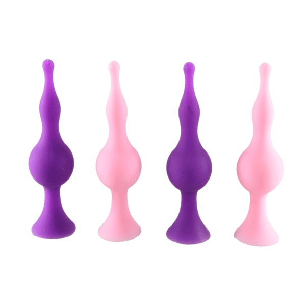 Pink/Purple Color Silicone Anal Dildo With Suction Cup