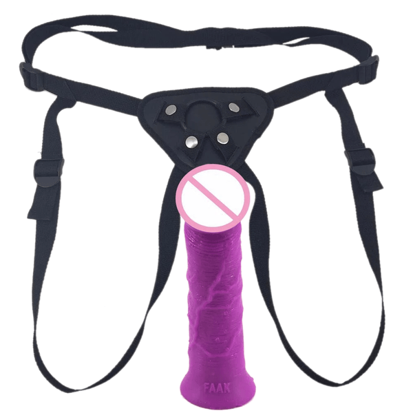 Sisandsis Dress Kink 6 Inch Purple Dildo With Strap On Harness