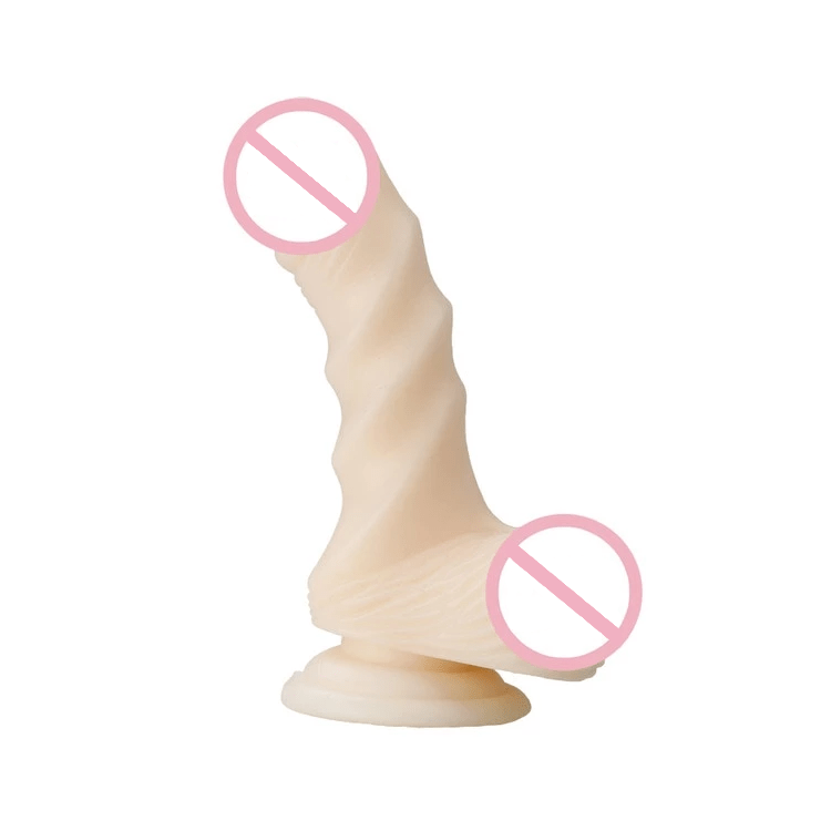 Ridged 4 Inch Silicone Suction Cup Dildo