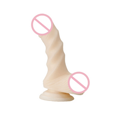 Ridged 4 Inch Silicone Suction Cup Dildo