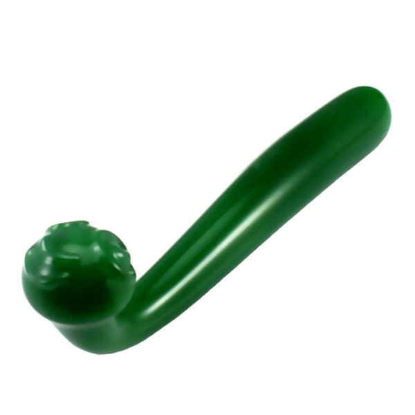 Green J-Shaped Crystal Double Headed Dildo