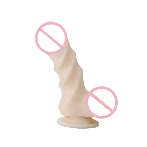 Ridged 6 Inch Silicone Suction Cup Dildo