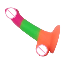 Colorful 7 Inch Silicone Suction Cup Dildo