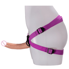 Purple Strap On Harness With 7 Inch Dildo for Couples