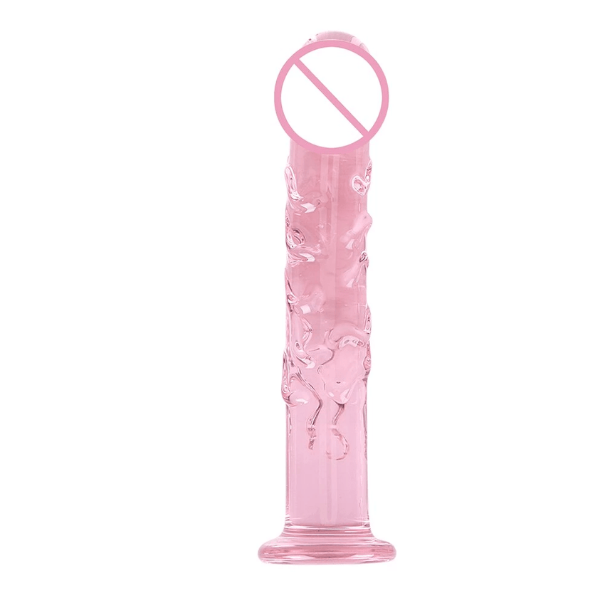 Glass Penis Replica 7 Inch Pink Dildo