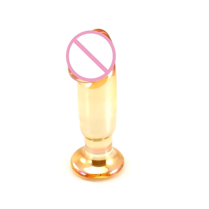 Chic Yellow 4 Inch Glass Dildo