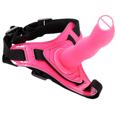 Sultry Hot Pink Strap On Dildo