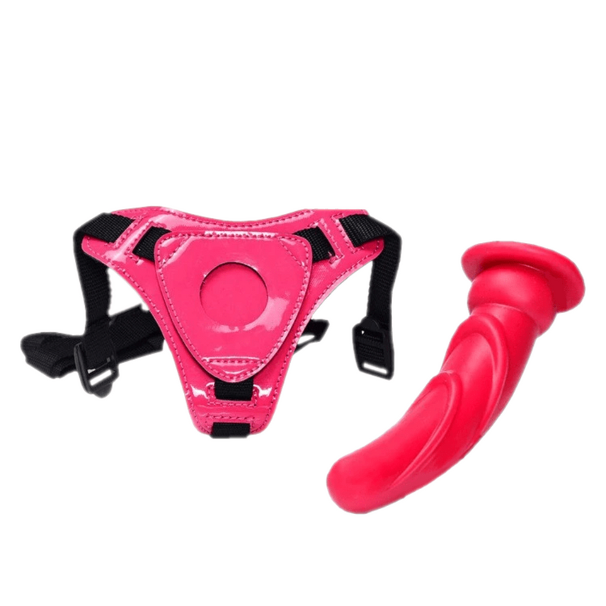 Futuristic Red Strap On Dildo