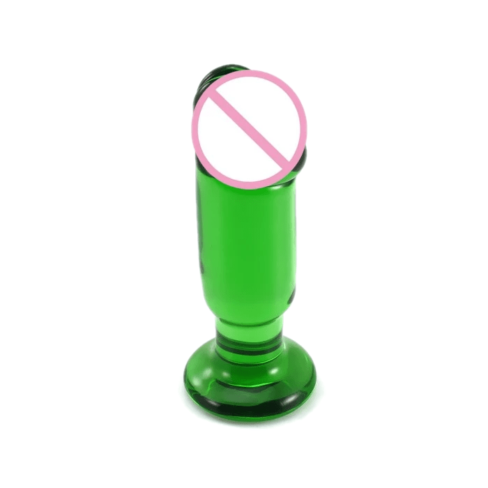 Chic Green 4 Inch Glass Dildo