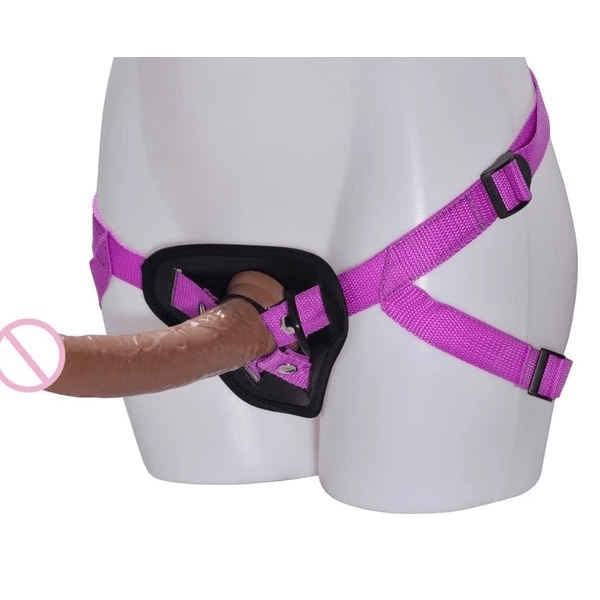 Purple Strap On Harness With 7 Inch Dildo for Couples